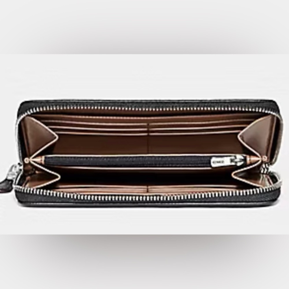 COACH F13677 🖤🩶BLACK & GRAY🩶🖤 LEGACY JACQUARD ACCORDION ZIP WALLET 🌟NWT🌟 - Picture 12 of 14
